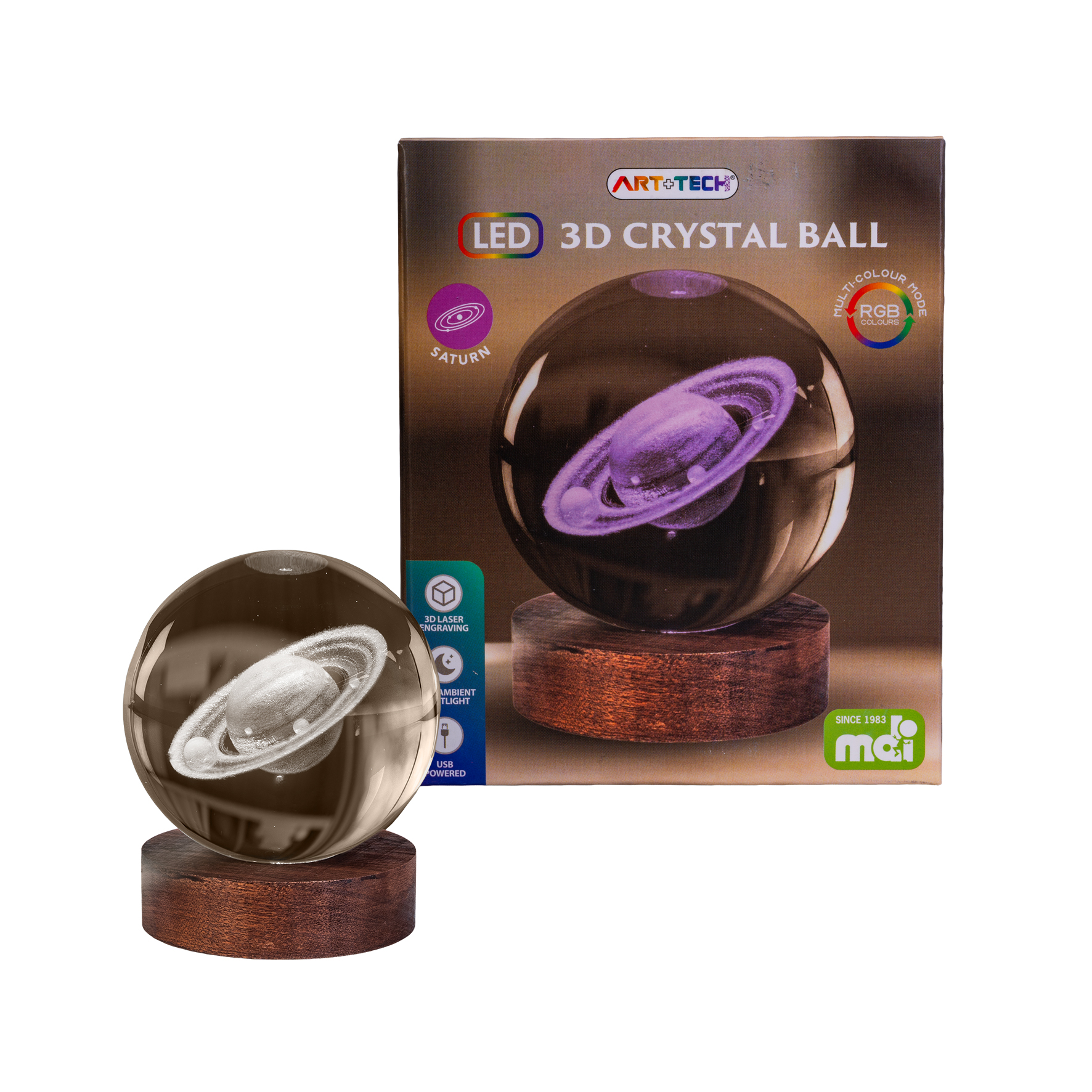 Saturn 3D Crystal Ball Lamp