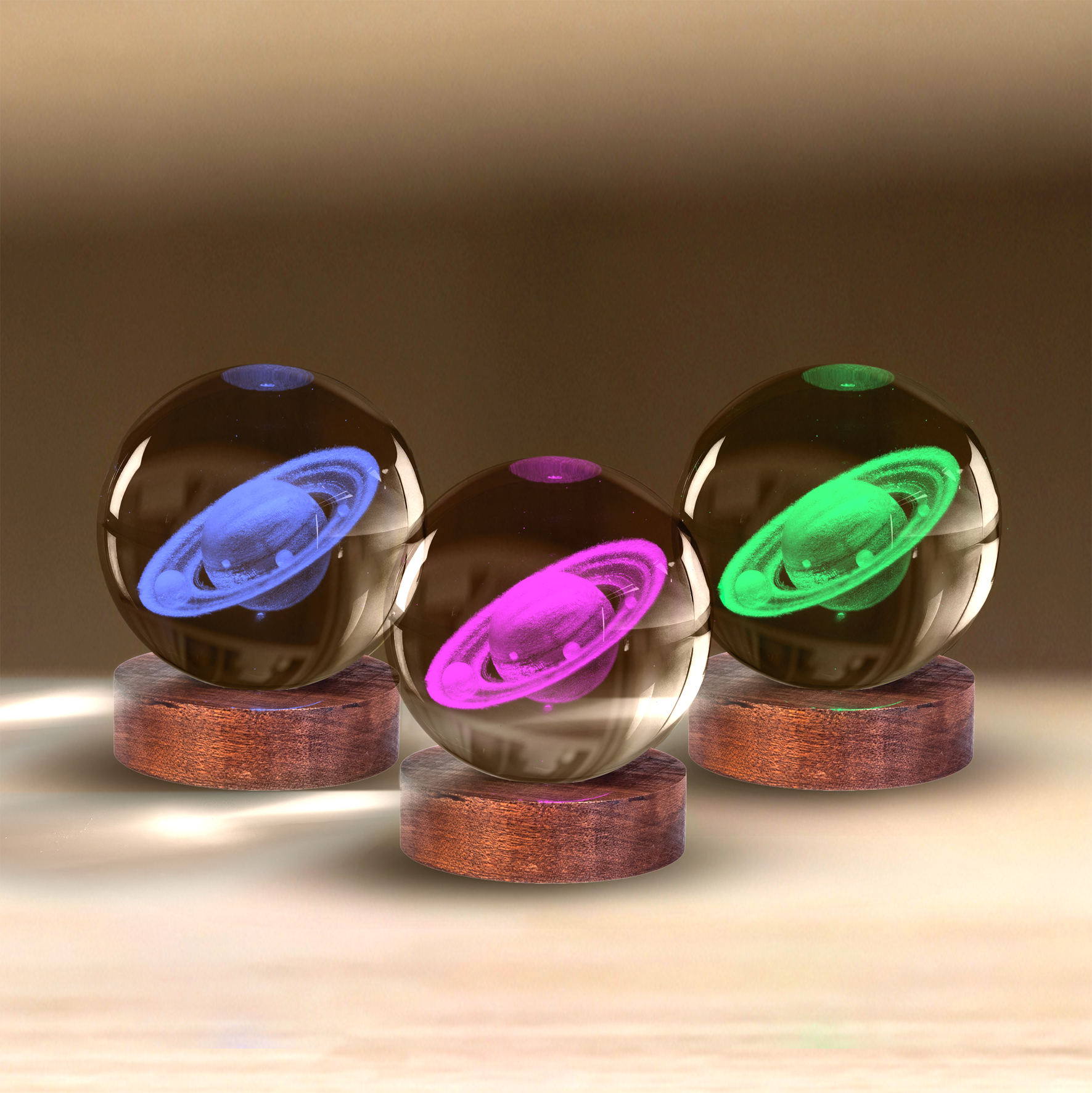 Saturn 3D Crystal Ball Lamp - Image 2