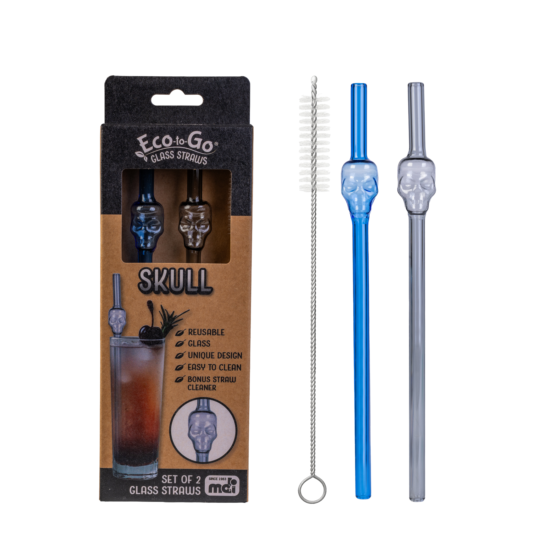 Eco-To-Go Skull Glass Straw