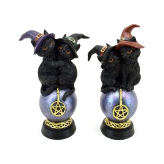 Witches Black Cats Iridescent Pentagram Orb