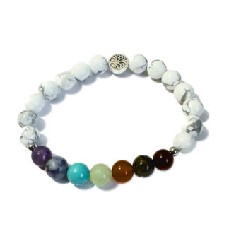 Chakra Bracelet White Howlite & Tree of Life Bead