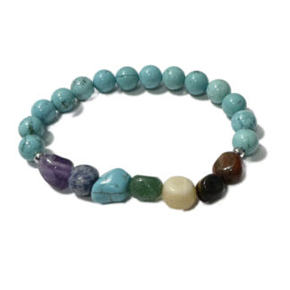 Chakra Tumblestones Bracelet Turquoise (Howlite)
