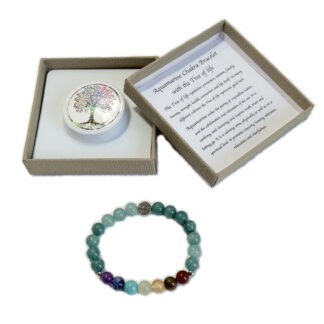 Chakra Bracelet Aquamarine & Tree of Life Bead