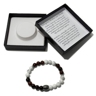 Men's Bracelet Mahogany Obsidian & American Howlite