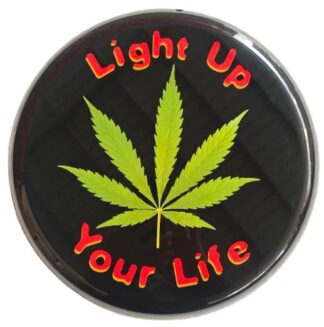Round Metal Wall Art Cannabis