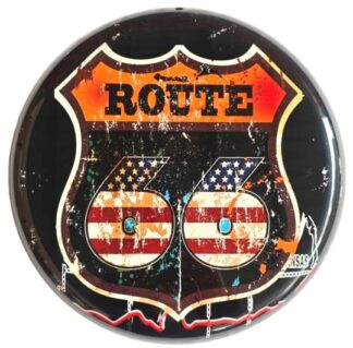 Round Metal Wall Art Route 66