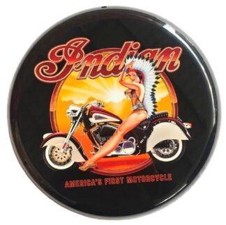 Round Metal Wall Art Indian Motorcycle