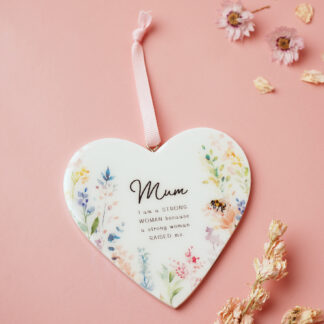 The Cottage Garden Floral Hanging Heart - Mum