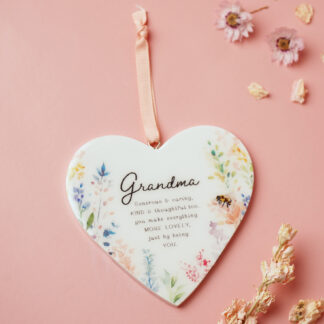 The Cottage Garden Floral Hanging Heart - Grandma