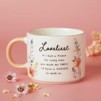 The Cottage Garden Peach Mug - Loveliest