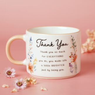 The Cottage Garden Peach Mug - Thank You