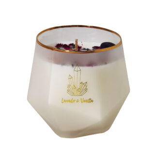 Amethyst & Rose Quartz Infused Soy Candle Lavender & Vanilla