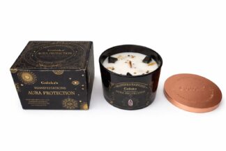 Goloka Manifestations Aura Protection 9oz Gemstone Infused Candle Black Obsidian