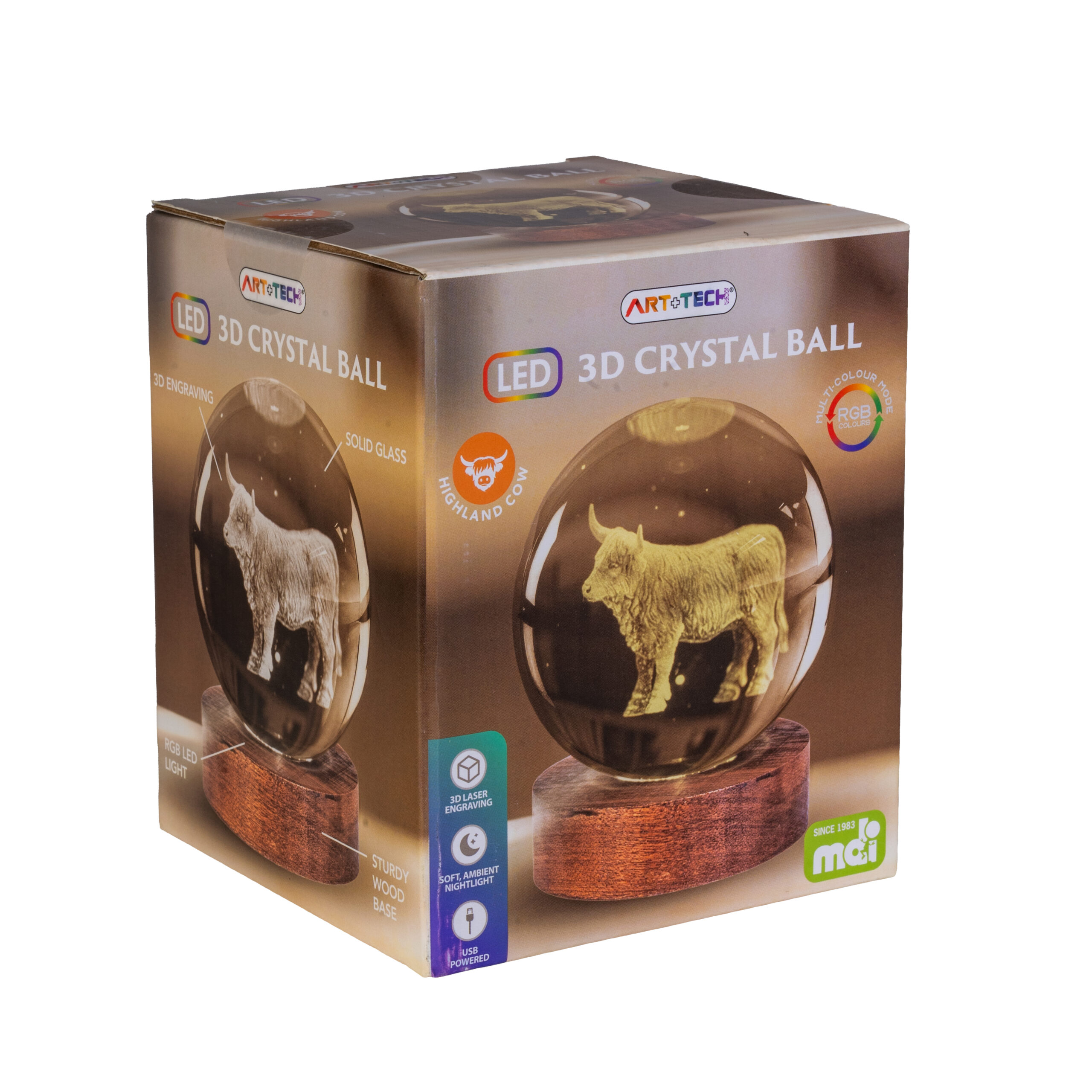 Highland Cow 3D Crystal Ball Lamp - Image 4