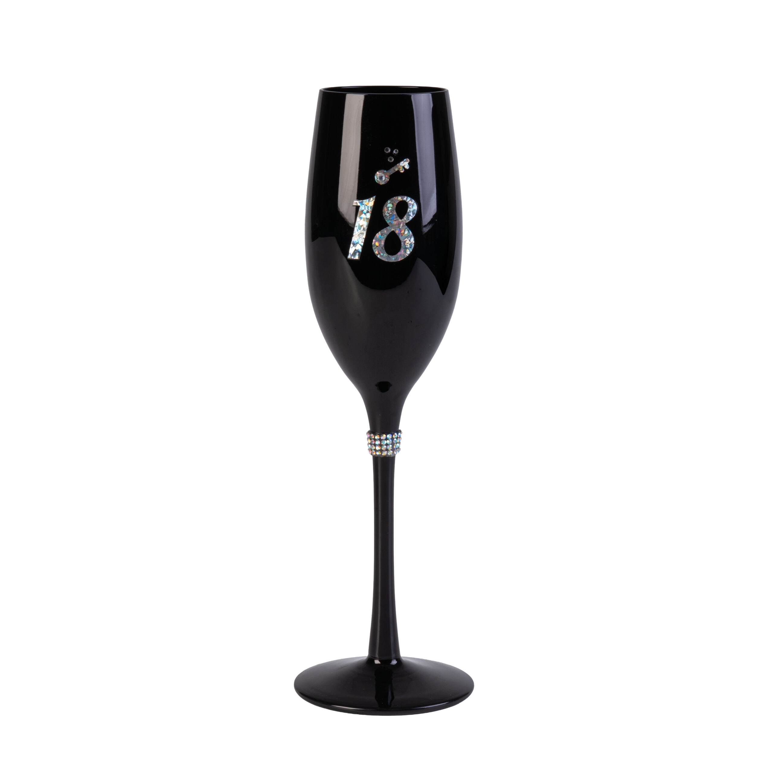 Happy 18th Birthday Black Luxe Champagne Flute