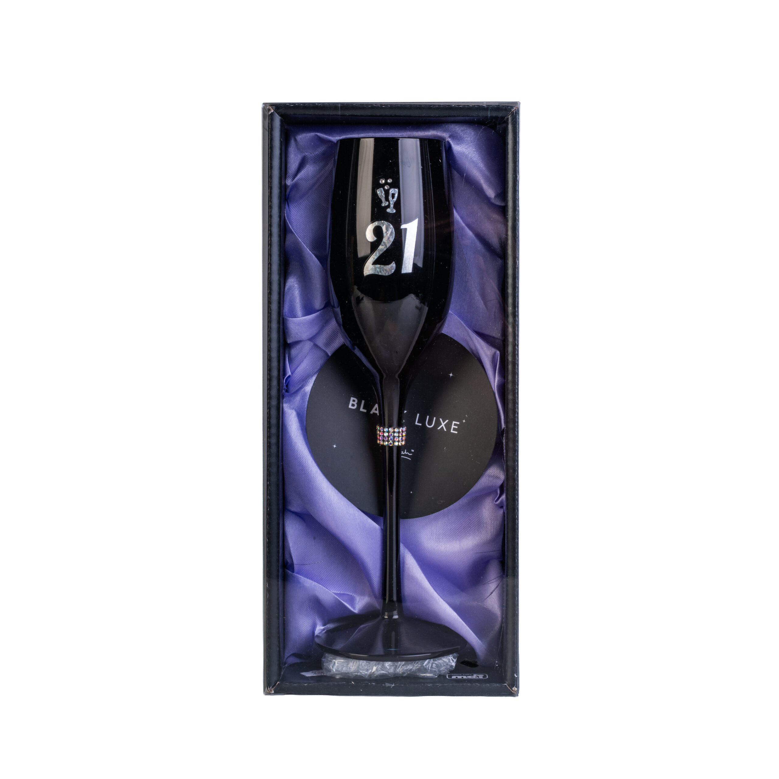 Happy 21st Birthday Black Luxe Champagne Flute - Image 2