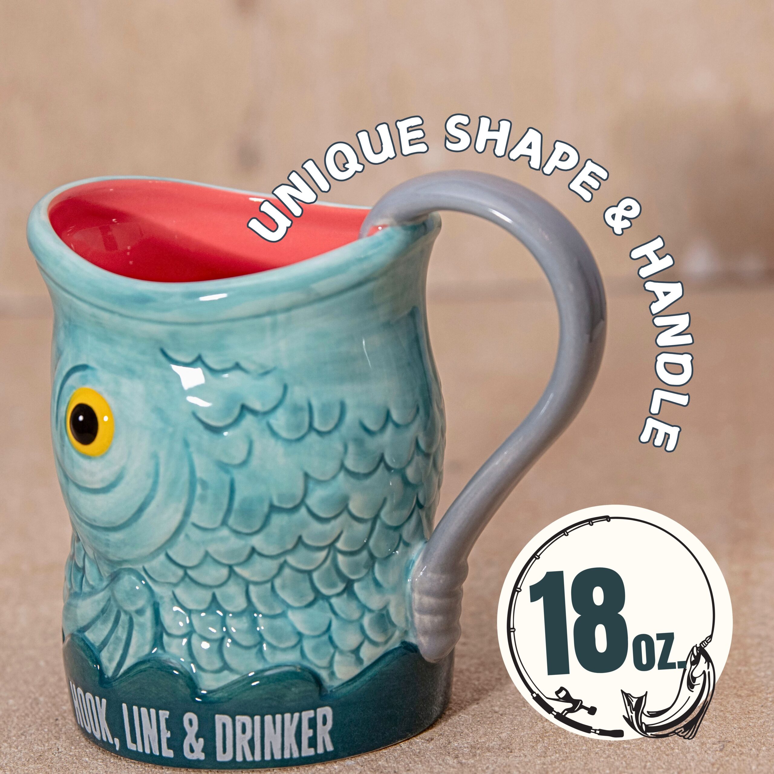 Hook, Line & Drinker Fishing Mug 18oz - Image 3