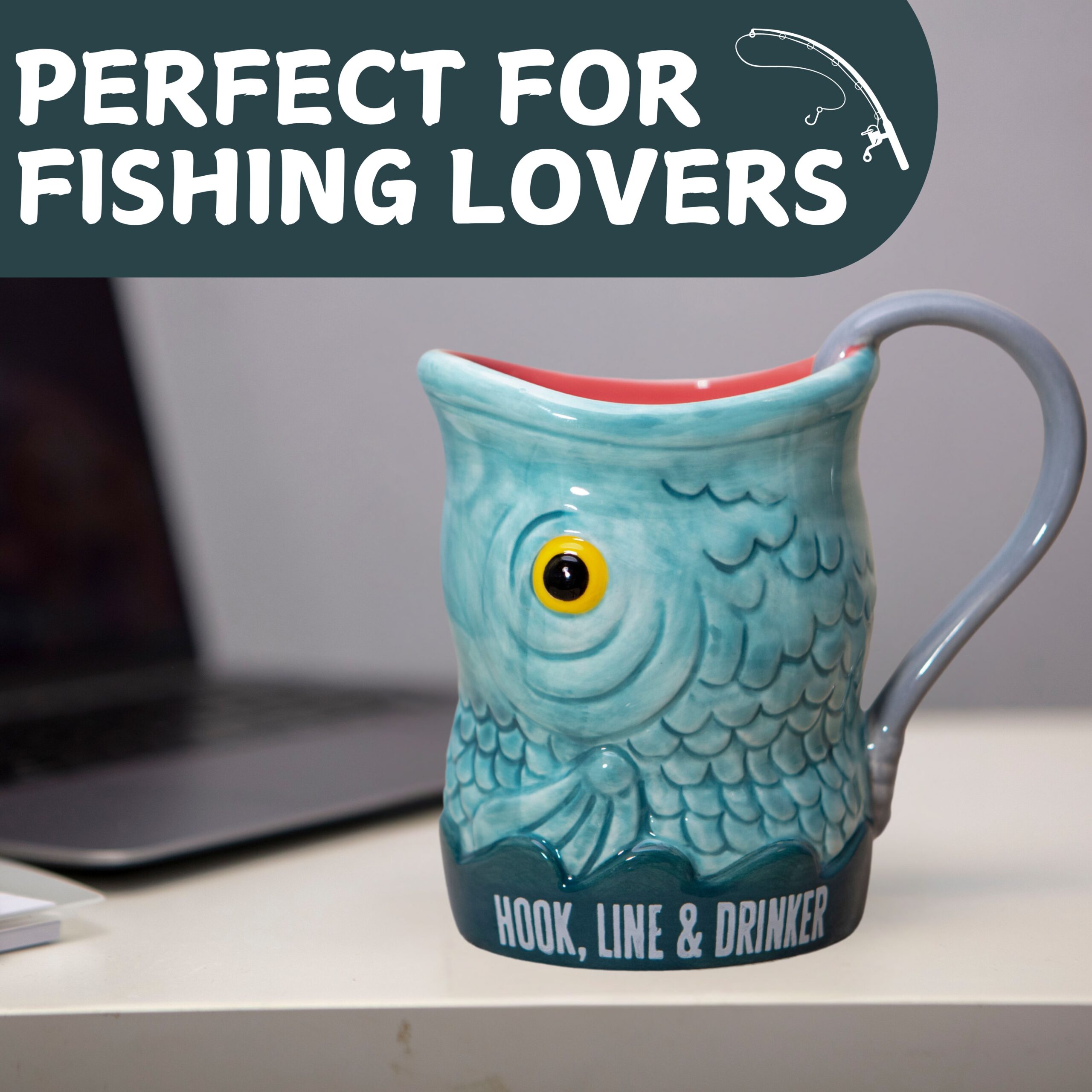 Hook, Line & Drinker Fishing Mug 18oz - Image 4