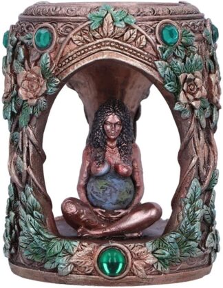 Mother Earth Tea Light Candle Holder, Bronze, 7cm