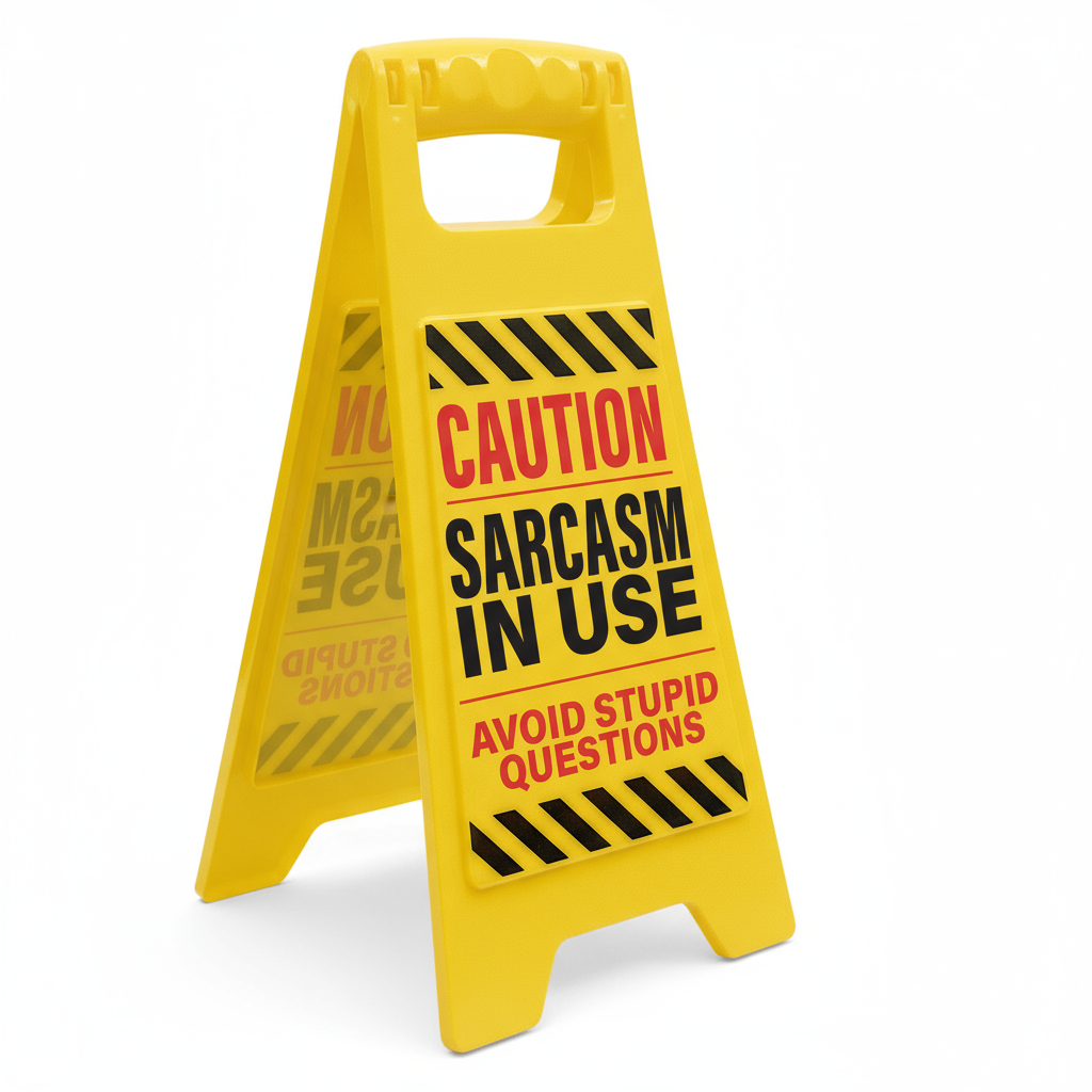Desk Warning Sign - Sarcasm in Use - Image 2