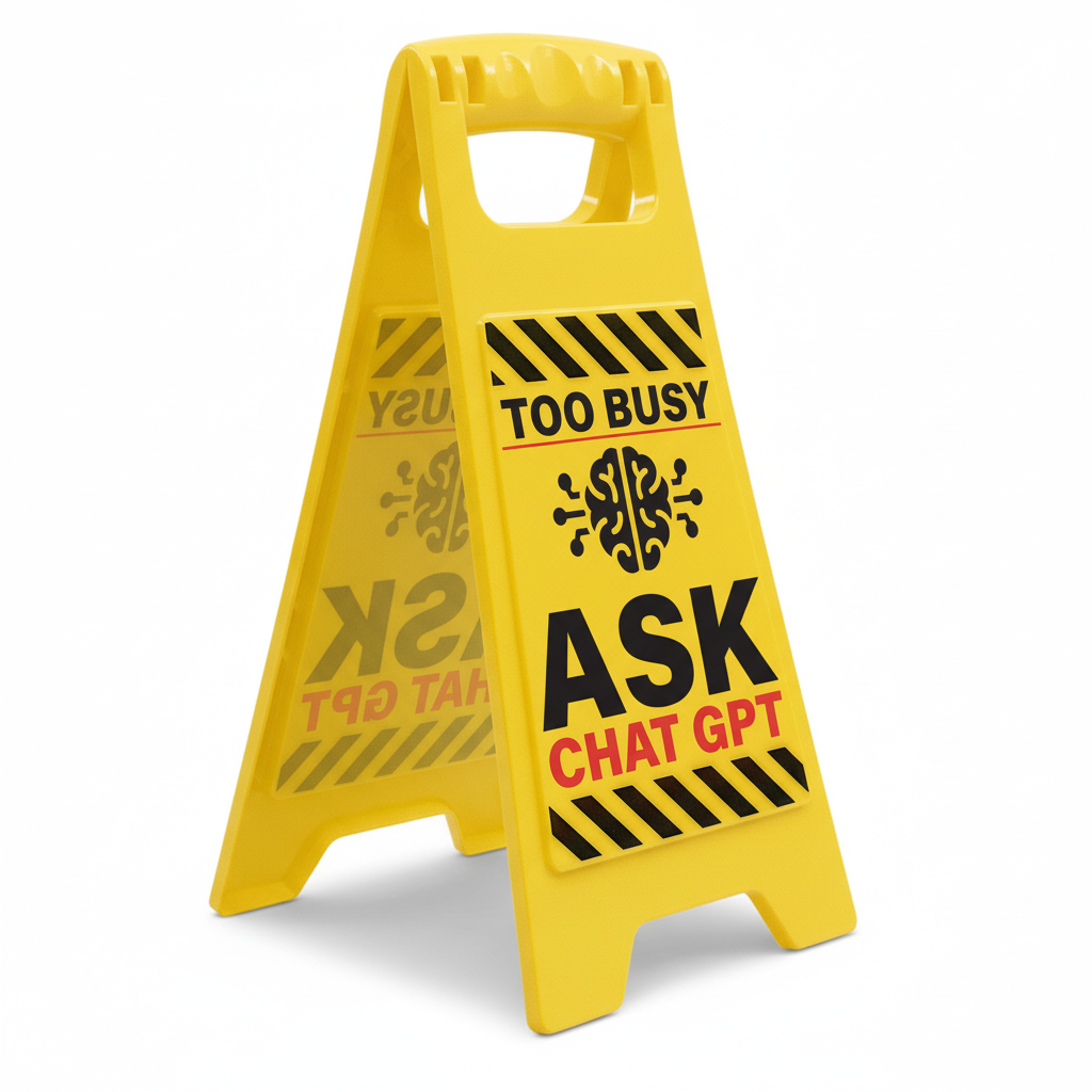 Desk Warning Sign - Too Busy Ask Chat GPT - Image 2