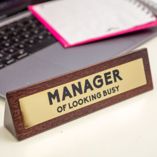 Wooden Desk Sign - Manager