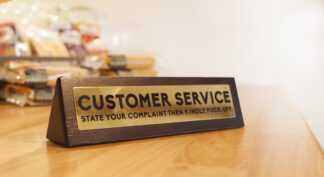 Wooden Desk Sign - Customer Service