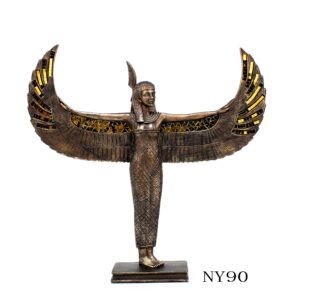 Isis Goddess Figurine with Amber Glass Mosaic