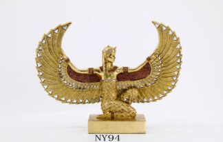 Kneeling Isis Golden Figurine with Glass Mosaic