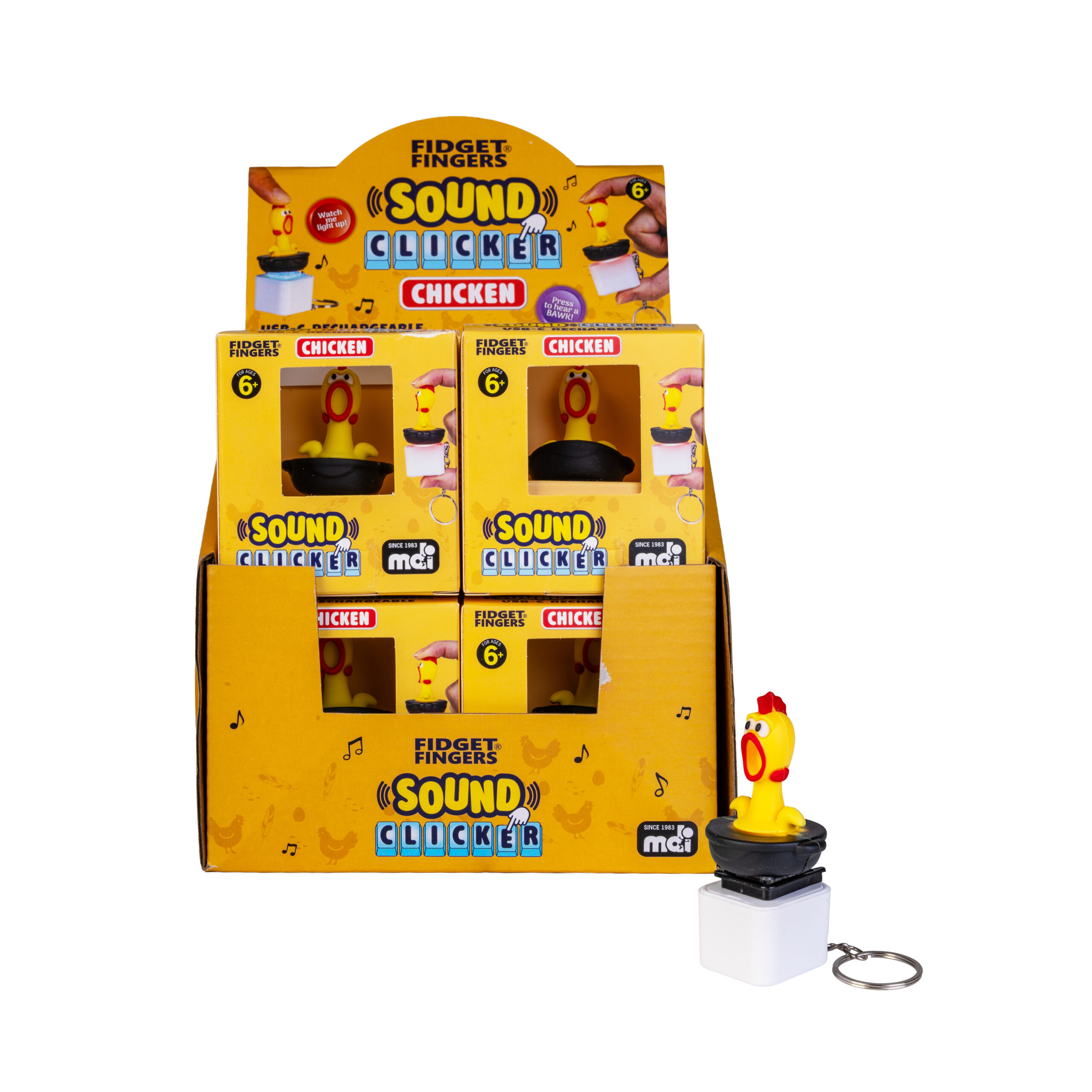 Fidget Sound Clicker Keychain Chicken