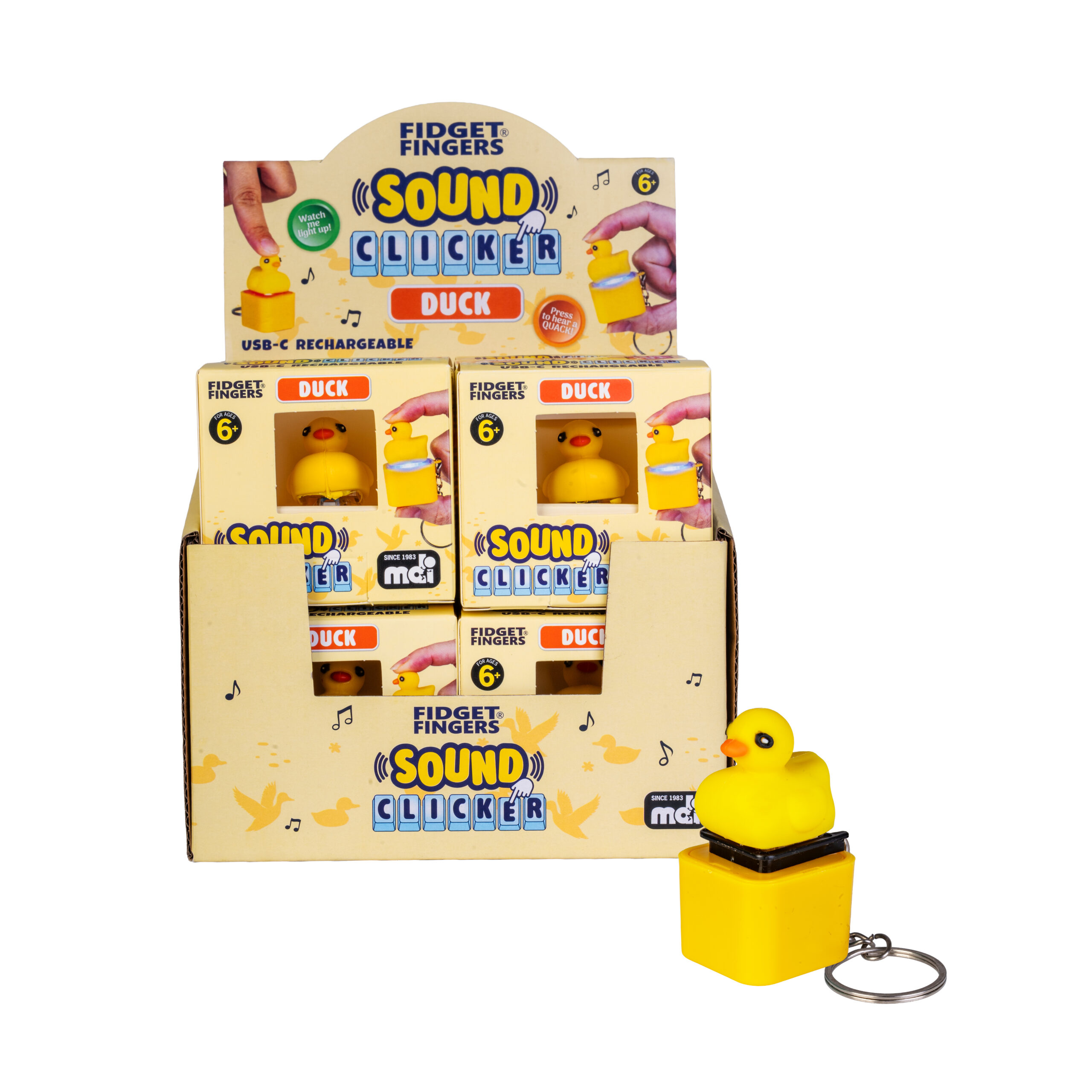 Fidget Sound Clicker Keychain Duck