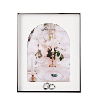 Amore Box Arch Photo Frame With Rings 6" x 8"