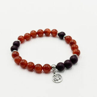 Herbal Therapy Perfumed Bracelet Agarwood and Carnelian with Butterfly Charm