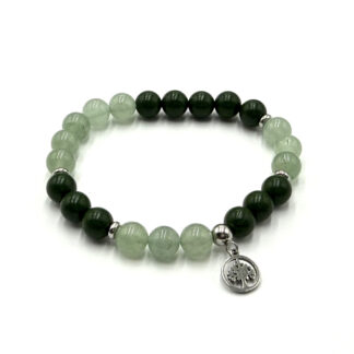 Herbal Therapy Perfumed Bracelet Frankincense and Green Aventurine with Tree of Life Charm