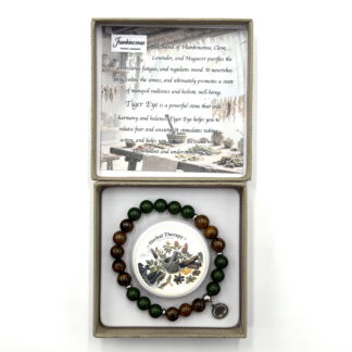 Herbal Therapy Perfumed Bracelet Frankincense and Tiger Eye with Tree of Life Charm