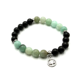 Herbal Therapy Perfumed Bracelet Rhododendron and Amazonite with Tree of Life Charm