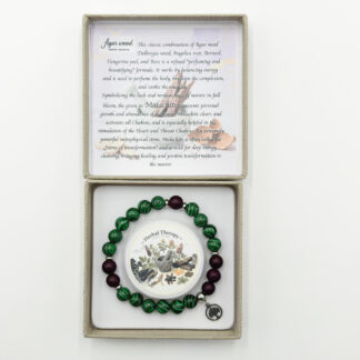 Herbal Therapy Perfumed Bracelet Agarwood and Malachite with Butterfly Charm