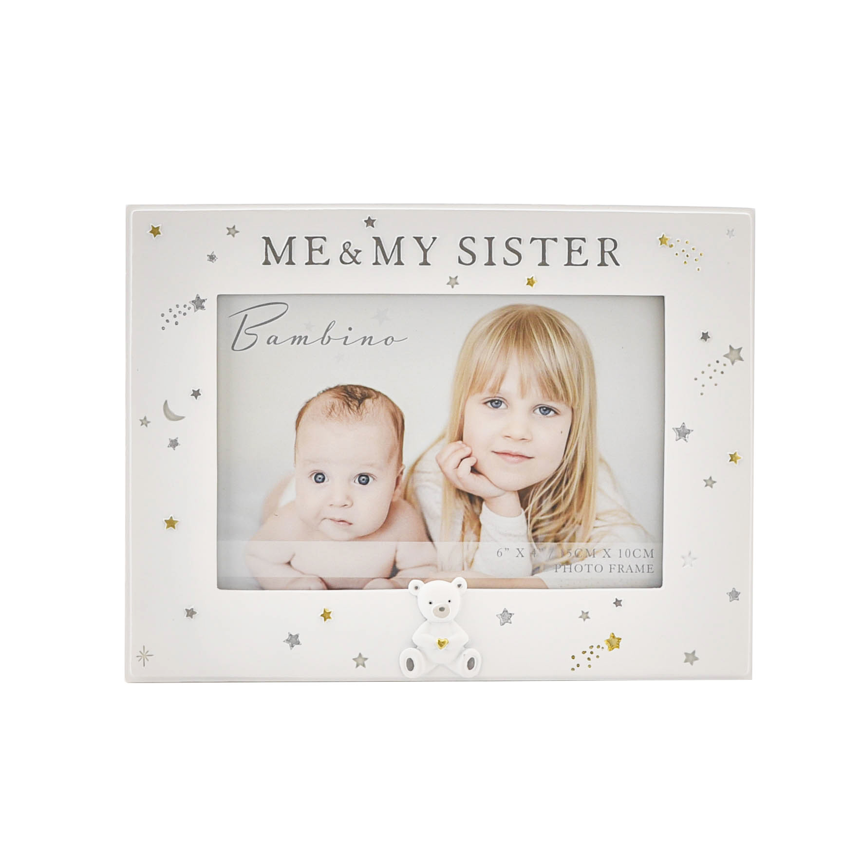 Bambino Resin Me & My Sister Photo Frame 6" x 4" - Image 2