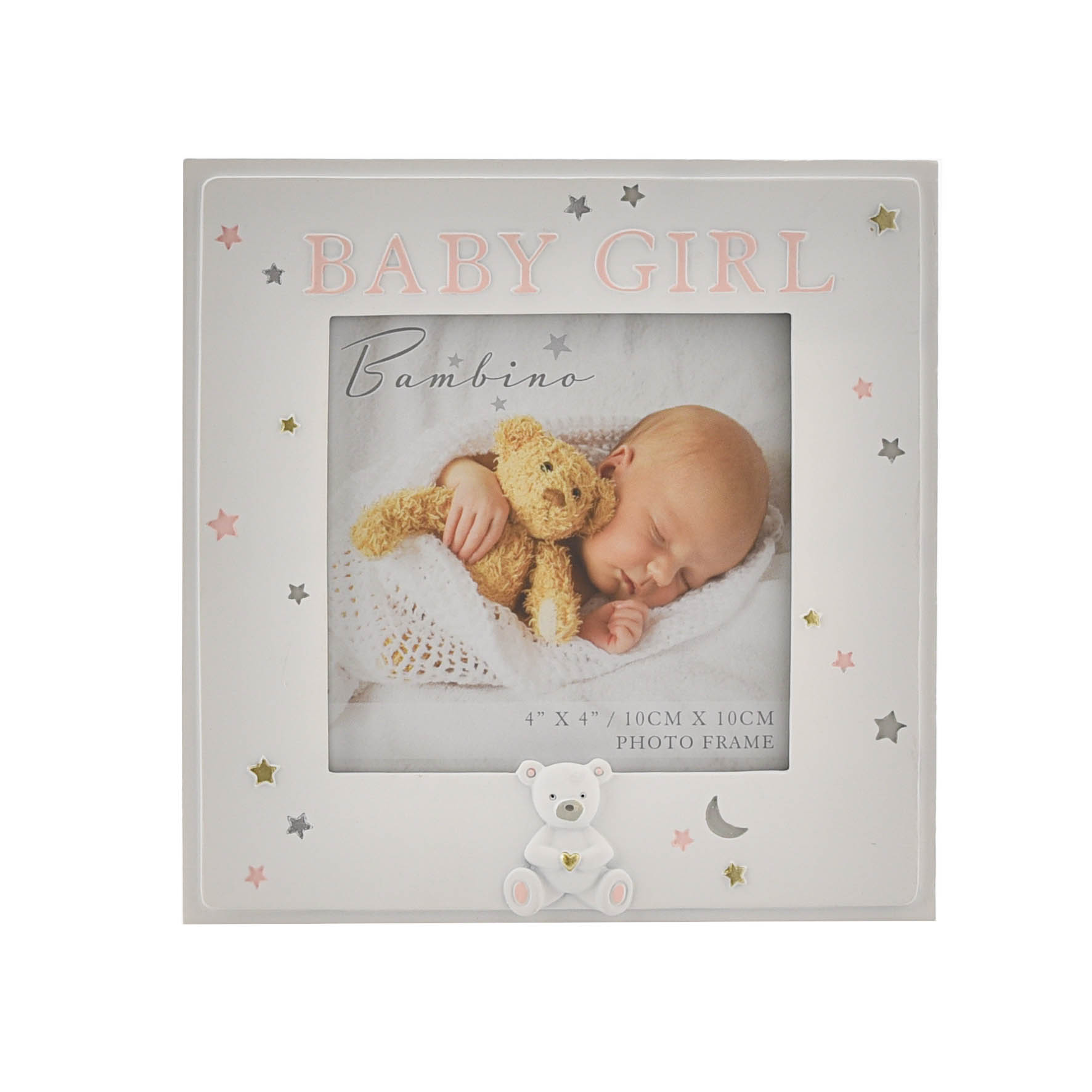 Bambino Resin Baby Girl 4" x 4" Photo Frame - Image 2