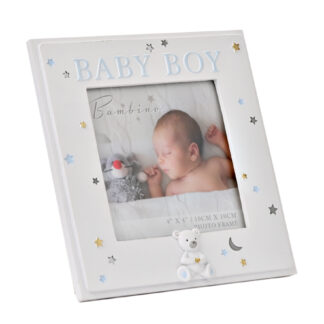 Bambino Resin Baby Boy Photo Frame 4" x 4"