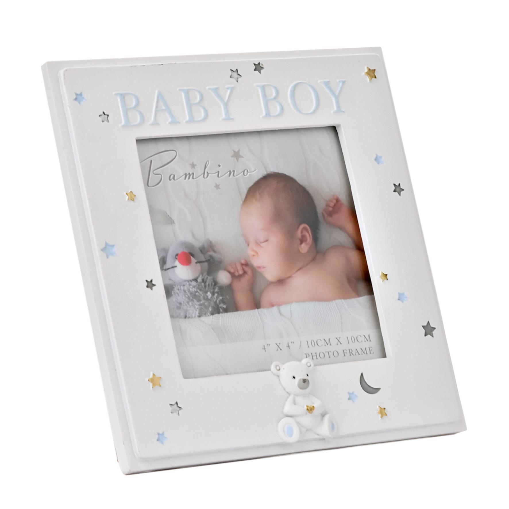 Bambino Resin Baby Boy Photo Frame 4" x 4"