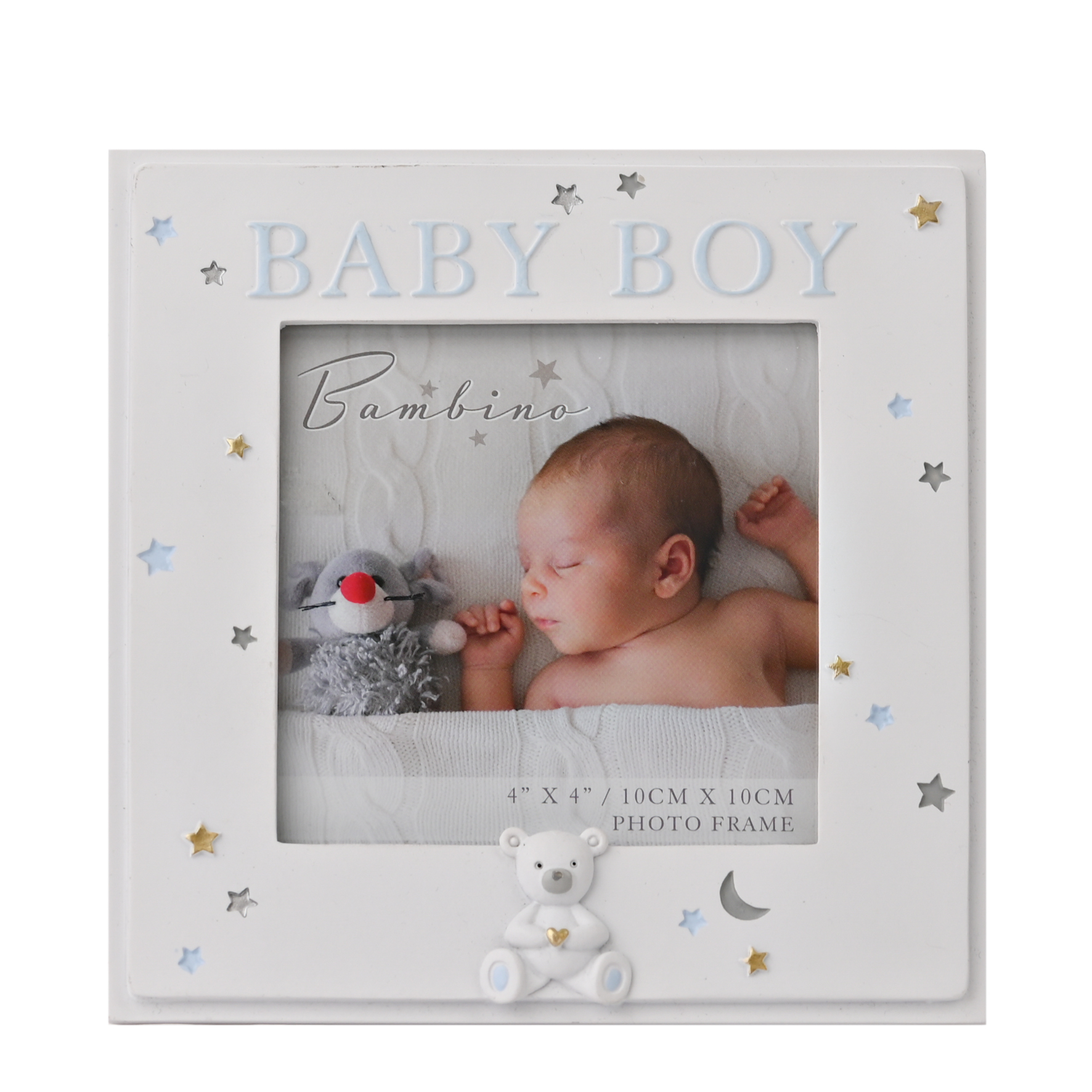 Bambino Resin Baby Boy Photo Frame 4" x 4" - Image 2