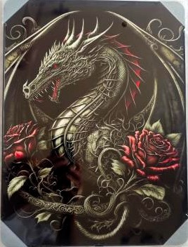 Framed PVC Pop Art Dragon 30x40cm