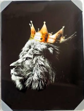 Framed PVC Pop Art Lion King 30x40cm