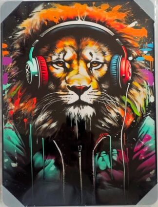 Framed PVC Pop Art Lion 30x40cm