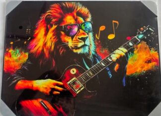 Framed PVC Pop Art Lion 30x40cm