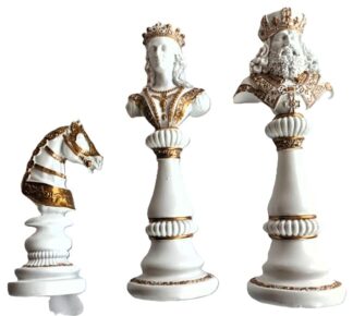 Imperial Chess Set White - Gold King Queen and Knight
