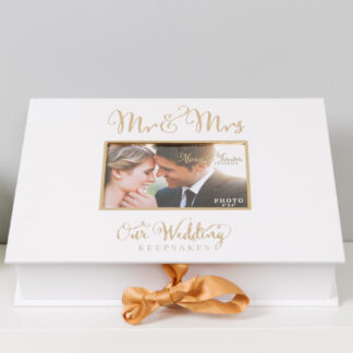 'Always & Forever' Gold Foil A4 Keepsake Box Mr & Mrs