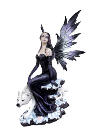Dark Purple Fairy with Wolf