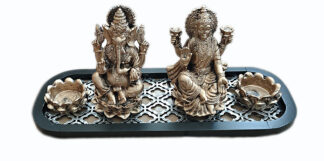Lakshmi and Ganesh Candle Holder